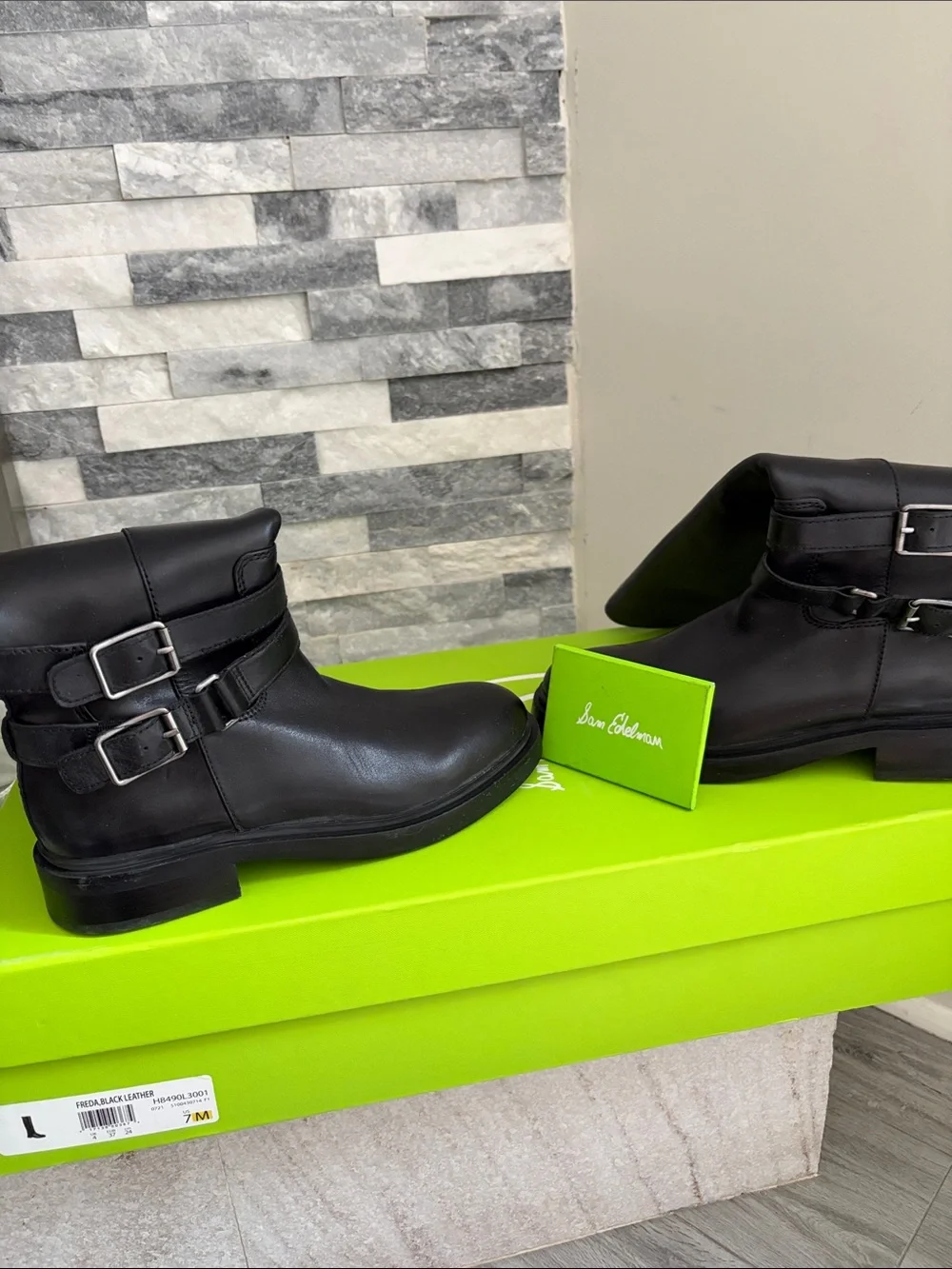 Sam Edelman Freda tall black leather boots new in box size 7